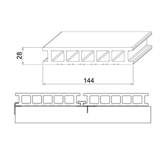 Террасная доска из ДПК Savewood Fagus тангенциальный распил черный
